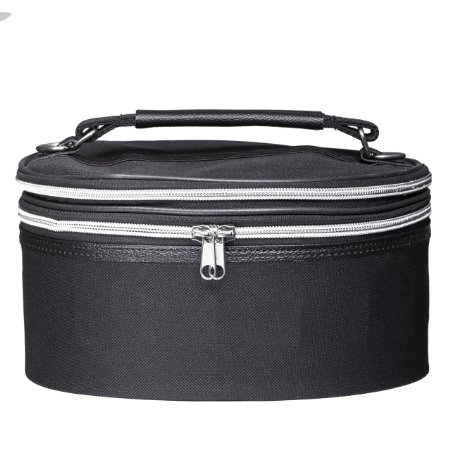 Expandable and Collapsible Wig Travel Case-Solid Black Canvas (Mini ...